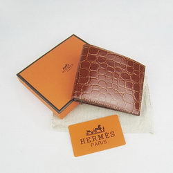 Cheap Replica Hermes Brown Crocodile Veins Bi-Fold Wallet H014 - Click Image to Close